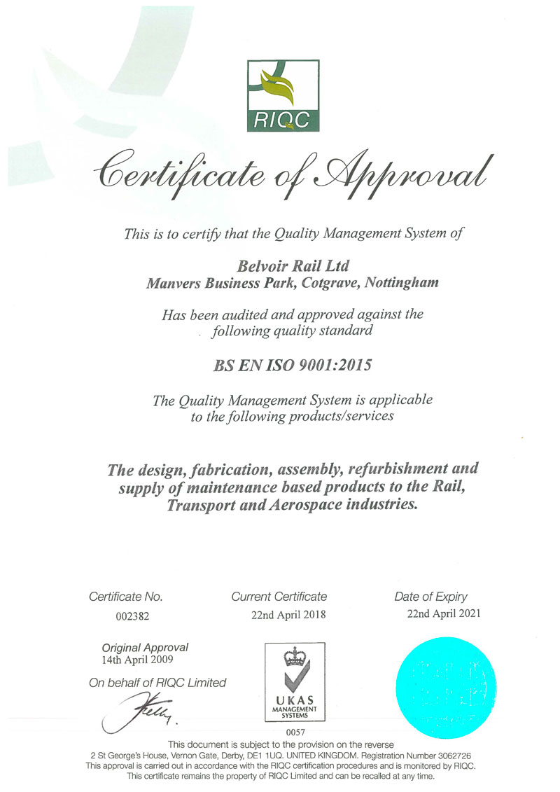 RIQC Certificate